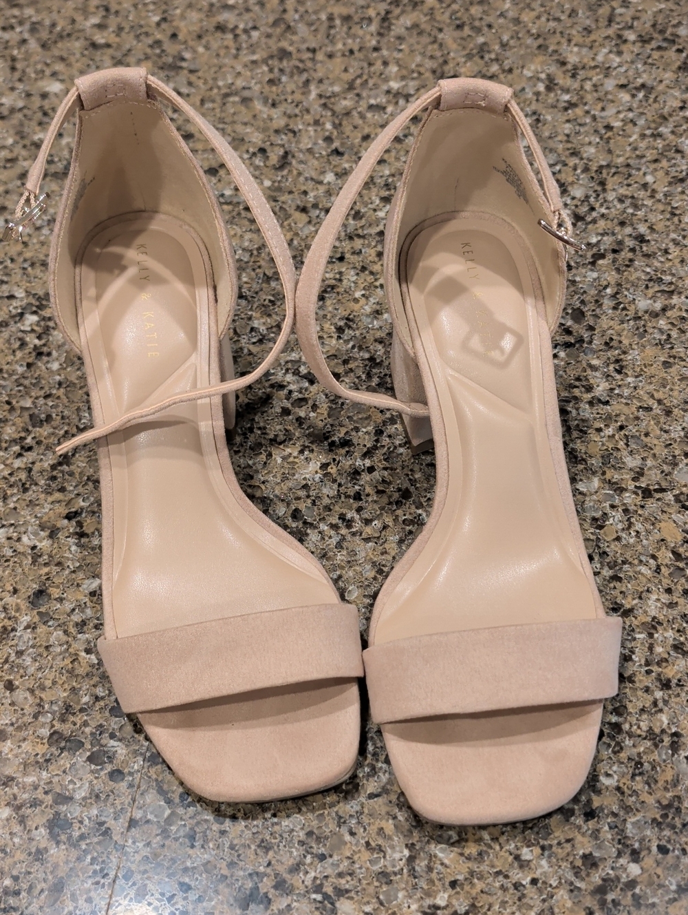Kelly & Katie Blush Pink Ankle-Strap Block Heels